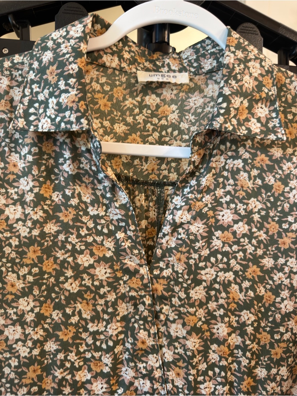 Umgee Green Floral Maxi Dress with Long Sleeves - Picture 4 of 8